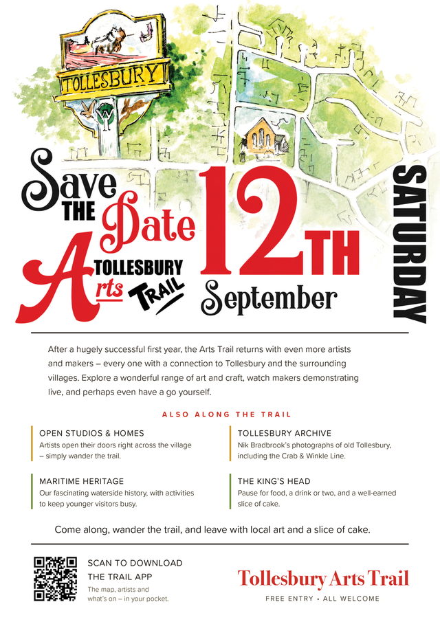 The Tollesbury Arts Trail save-the-date poster